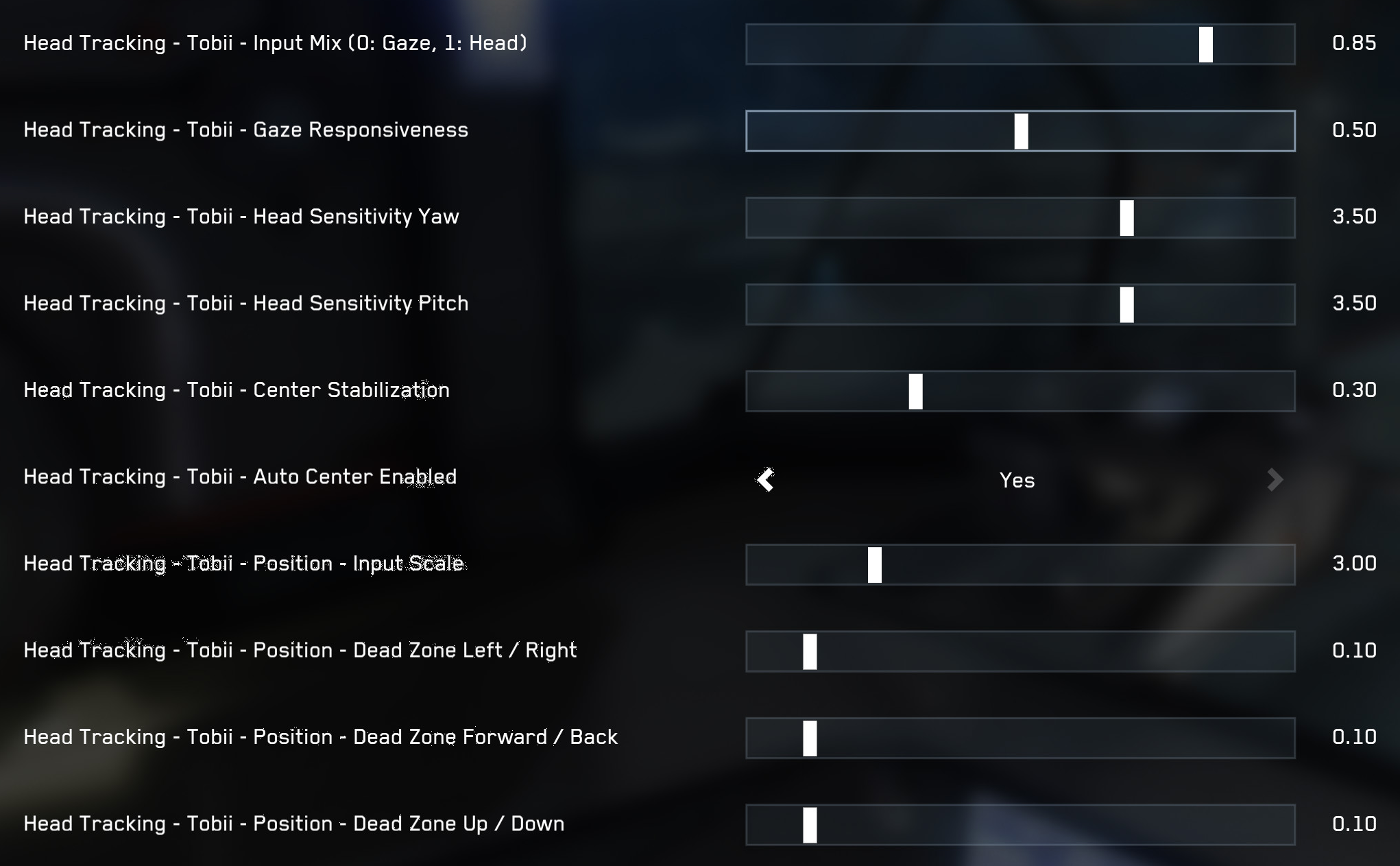 Tobii Eye Tracker 5 in Star Citizen