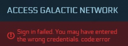 Sign In Failed Code Error Launcher Issue Cloud Imperium Games Knowledge Base